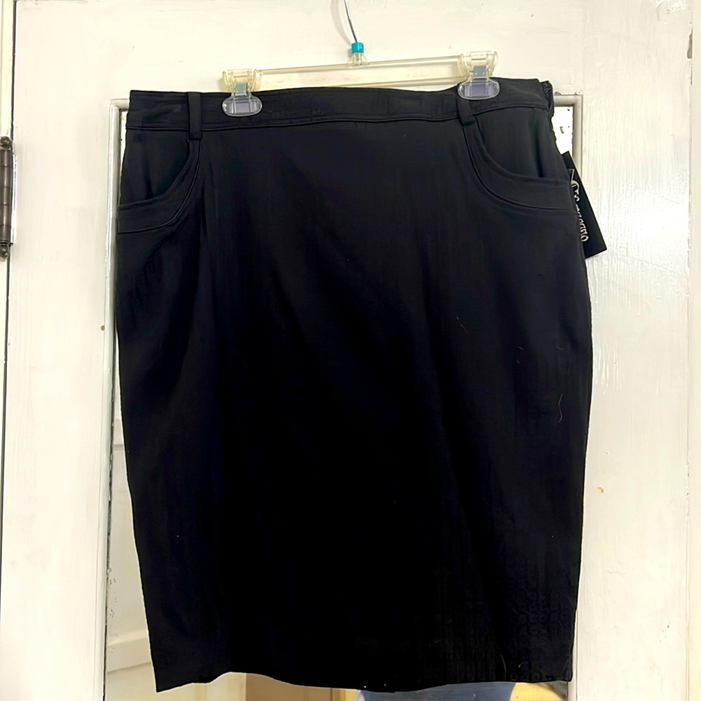 Black, career, mid length skirt.  Size 16.  New with tags.